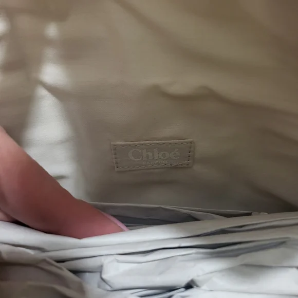 CHLOE beige cotton clutch - Picture 5 of 10